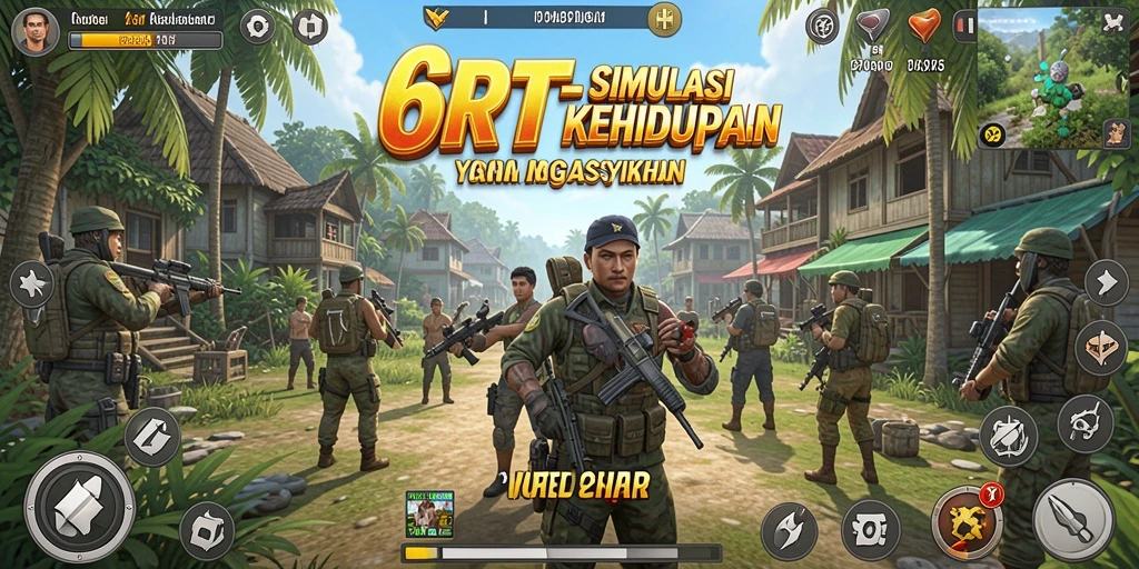 Tangkapan layar utama menunjukkan gameplay simulasi yang menarik.