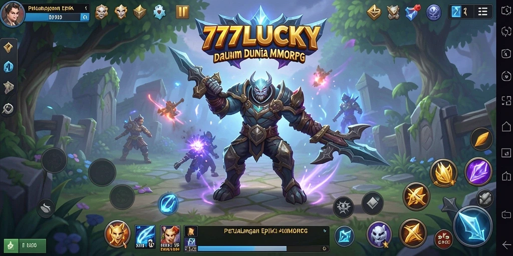 Screenshot utama 777LUCKY menunjukkan aksi seru dalam gameplay MMORPG.