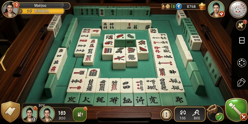 Tampilan gameplay Mahjong yang mendebarkan di 8768.