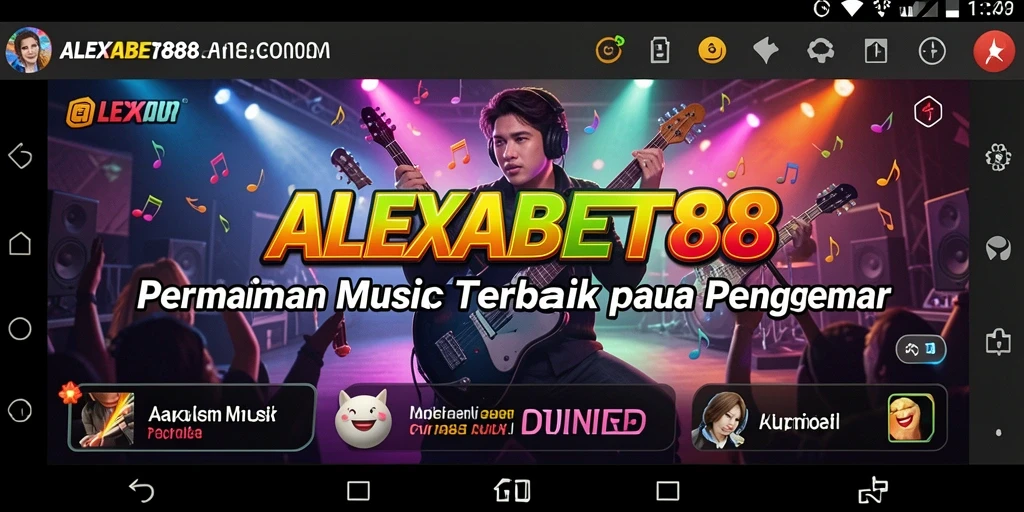 Screenshot ALEXABET88 menampilkan aksi seru dalam permainan musik.