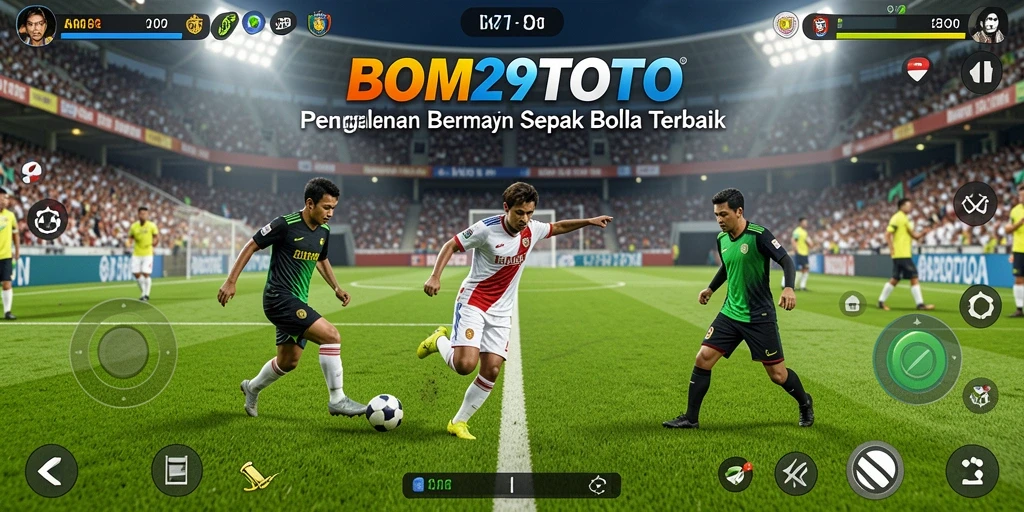 Screenshot gameplay <strong>BOM29TOTO</strong> menawarkan aksi sepak bola mendebarkan.