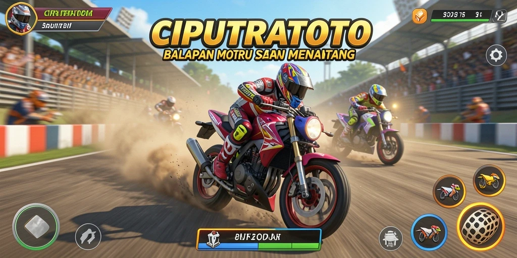 Tampilkan gameplay balapan motor yang mendebarkan di CIPUTRATOTO.