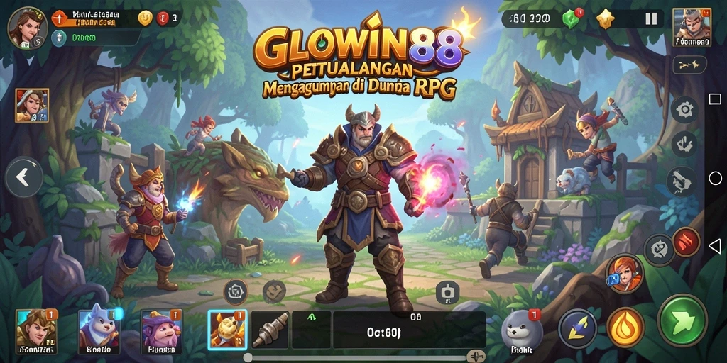 Tampilan gameplay RPG GLOWIN88 yang mendebarkan dan interaktif.