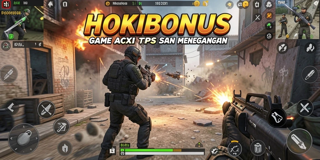 Screenshot HOKIBONUS menampilkan aksi mendebarkan di arena TPS.