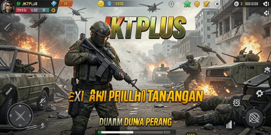 Screenshot gameplay JKTPLUS menampilkan pertempuran seru antara karakter pemain.