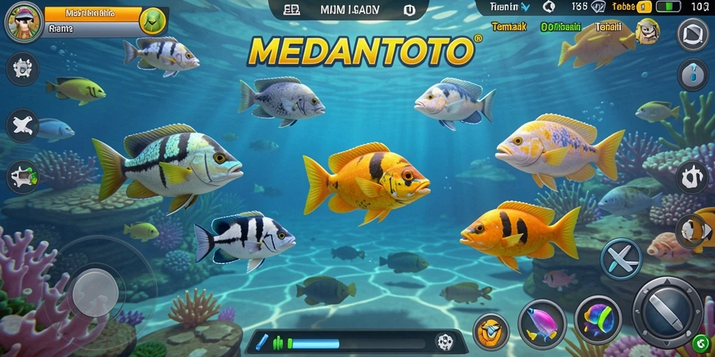 Screenshot gameplay MEDANTOTO menampilkan suasana Tembak Ikan yang seru.