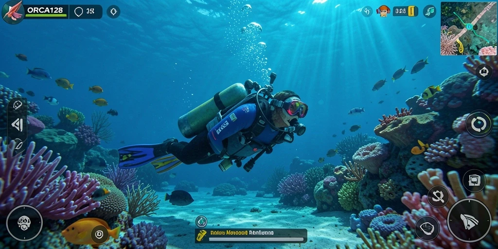 Gameplay menakjubkan dalam pengalaman penyelaman simulation.